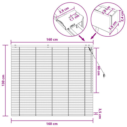 Jaloezie Wit 160 x 130 cm 35 mm Massief Paulowniahout