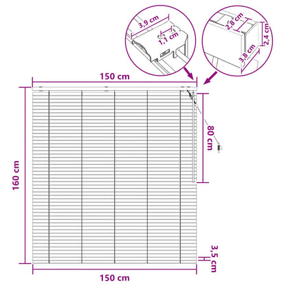 Jaloezie Wit 150 x 160 cm 35 mm Massief Paulowniahout