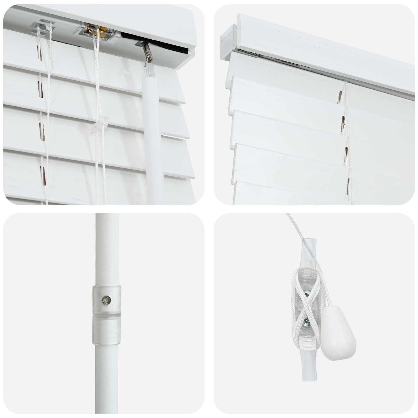 Jaloezie Wit 50 x 250 cm 35 mm Massief Paulowniahout