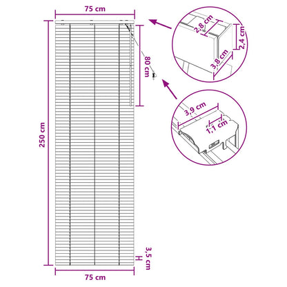 Jaloezie Wit 75 x 250 cm 35 mm Massief Paulowniahout