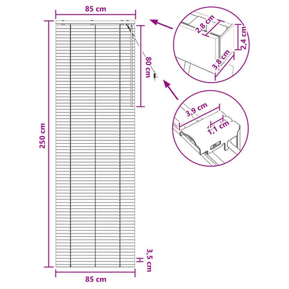 Jaloezie Wit 85 x 250 cm 35 mm Massief Paulowniahout