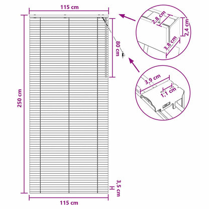 Jaloezie Wit 115 x 250 cm 35 mm Massief Paulowniahout
