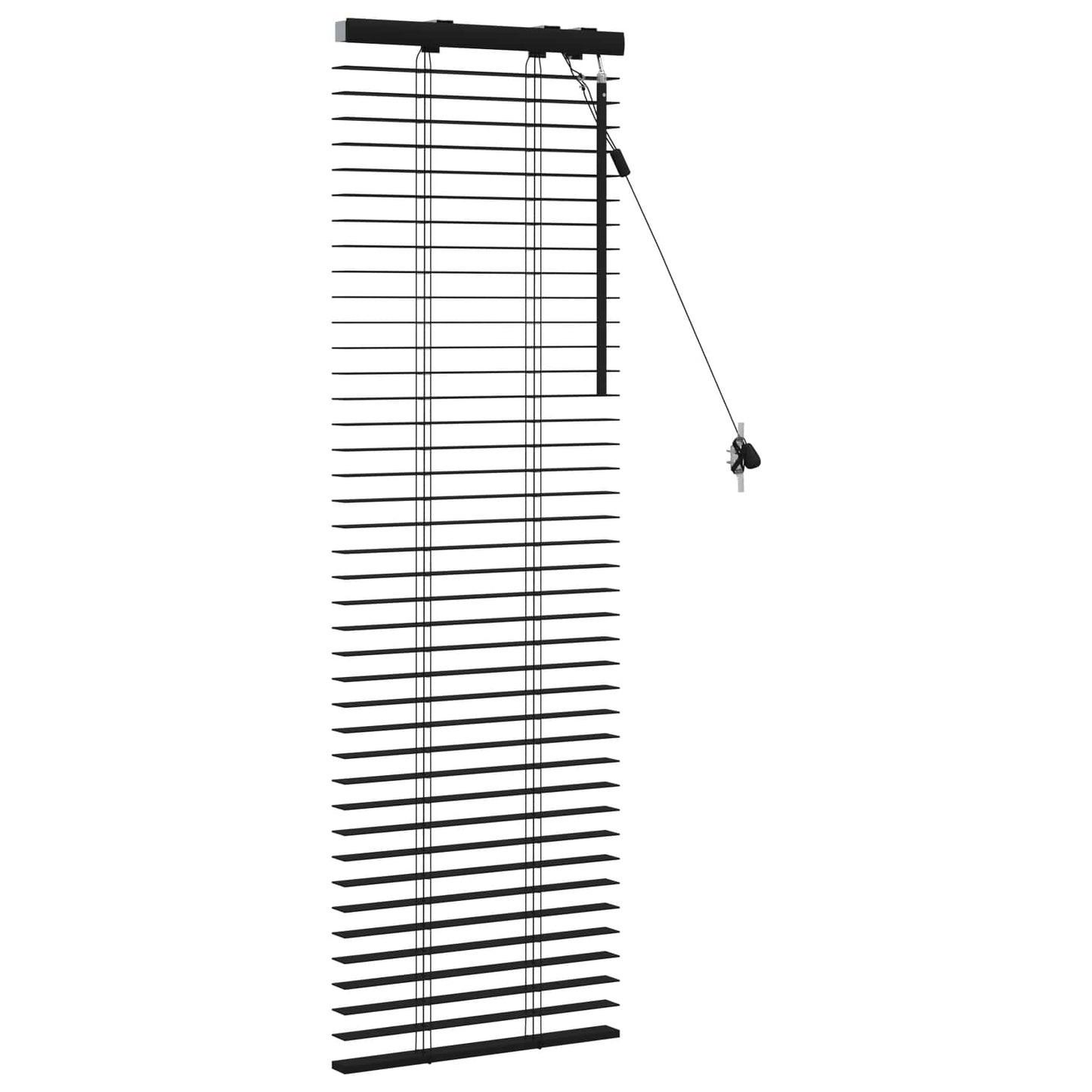 Jaloezie Zwart 45 x 130 cm 35 mm Massief Paulowniahout