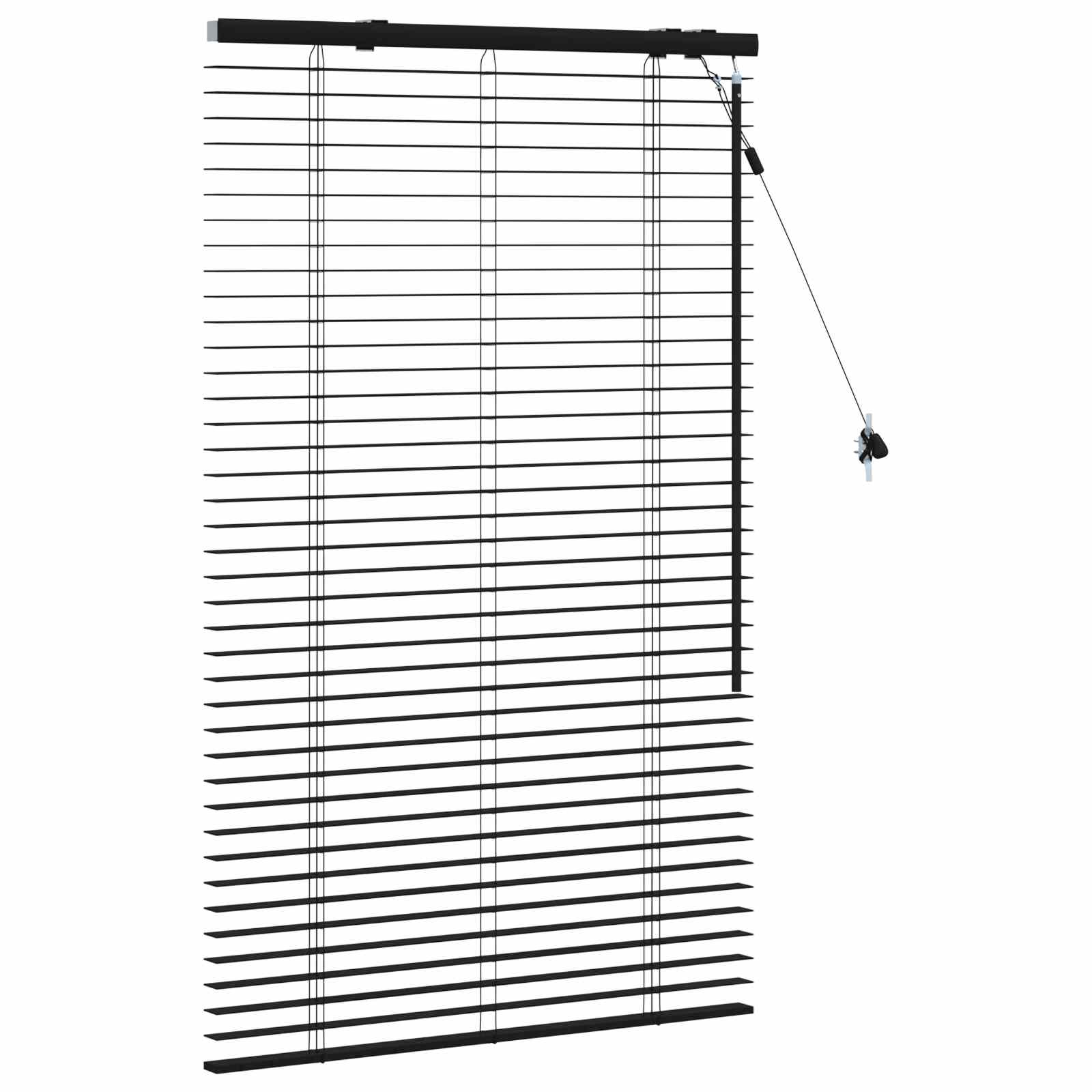 Jaloezie Zwart 90 x 130 cm 35 mm Massief Paulowniahout