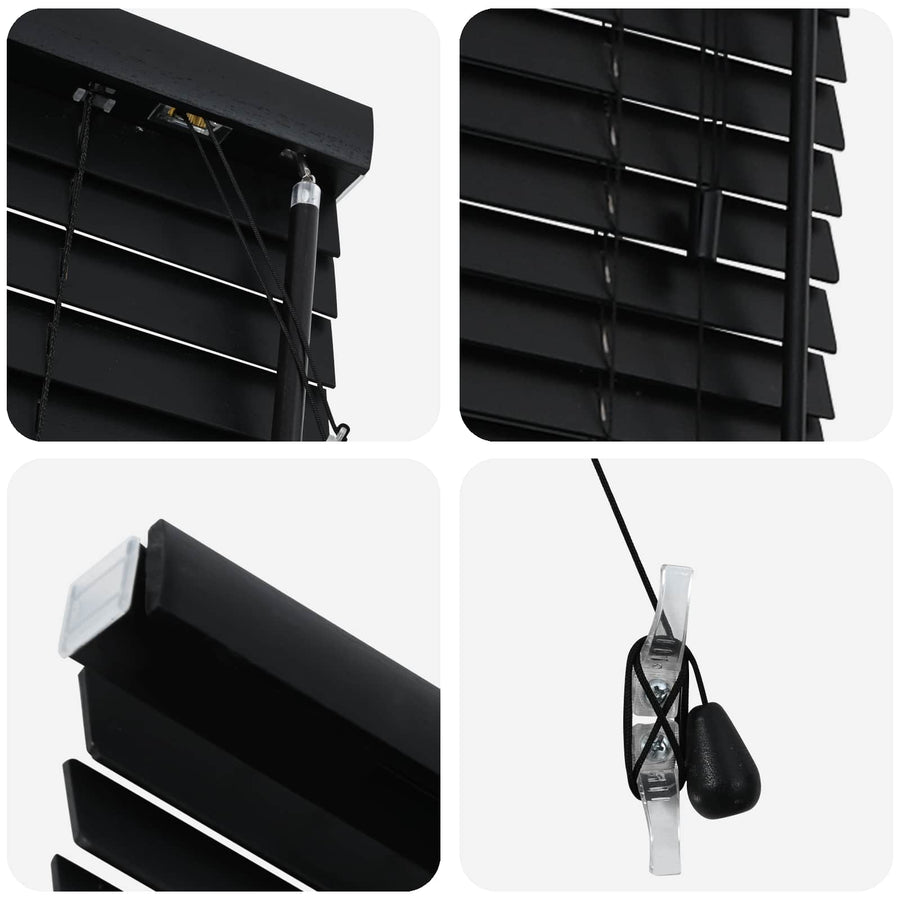 Jaloezie Zwart 95 x 130 cm 35 mm Massief Paulowniahout
