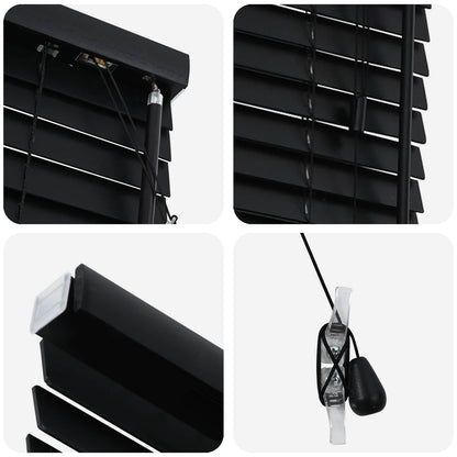 Jaloezie Zwart 130 x 130 cm 35 mm Massief Paulowniahout