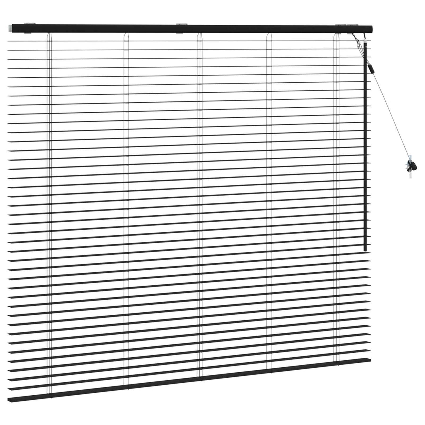 Jaloezie Zwart 155 x 130 cm 35 mm Massief Paulowniahout