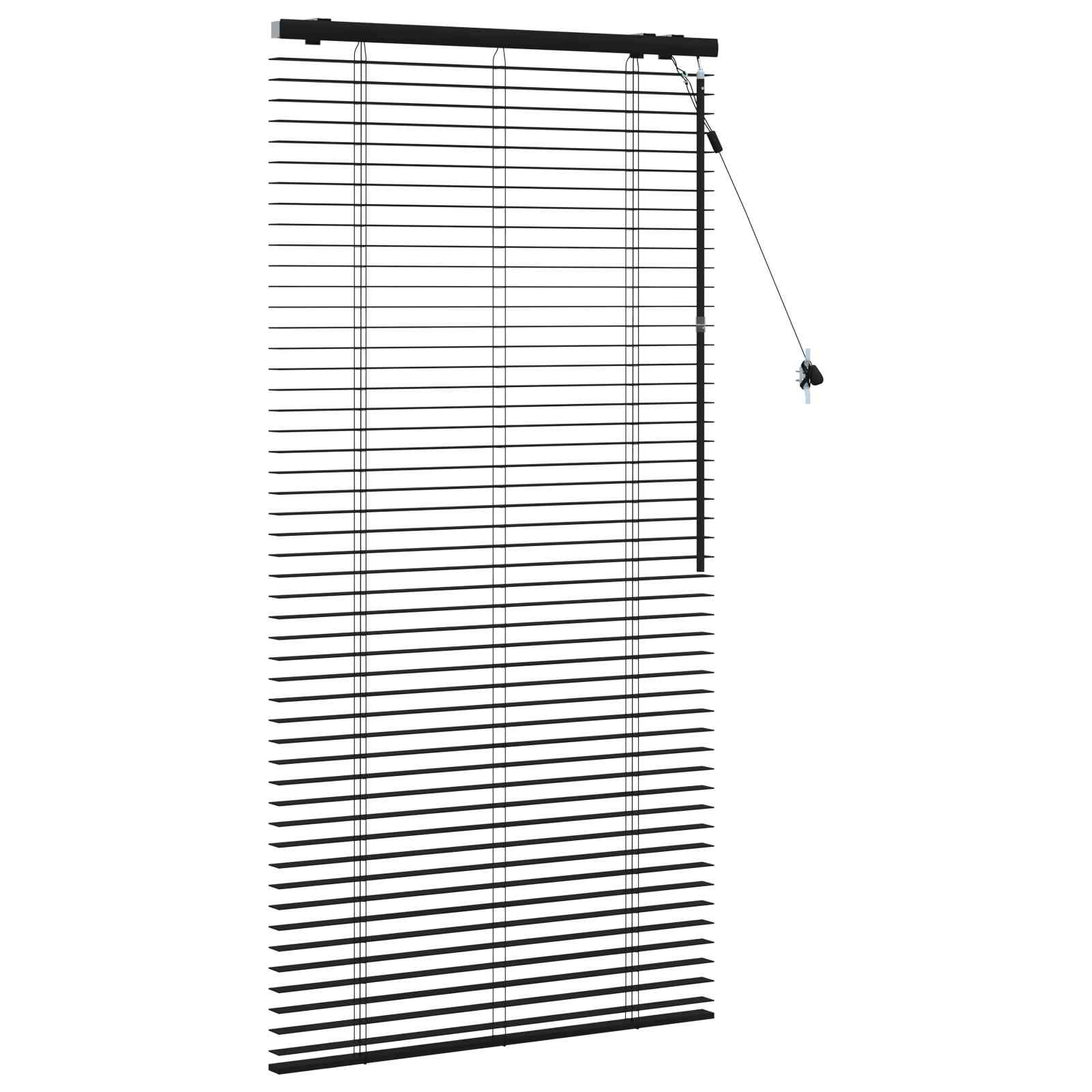 Jaloezie Zwart 75 x 160 cm 35 mm Massief Paulowniahout