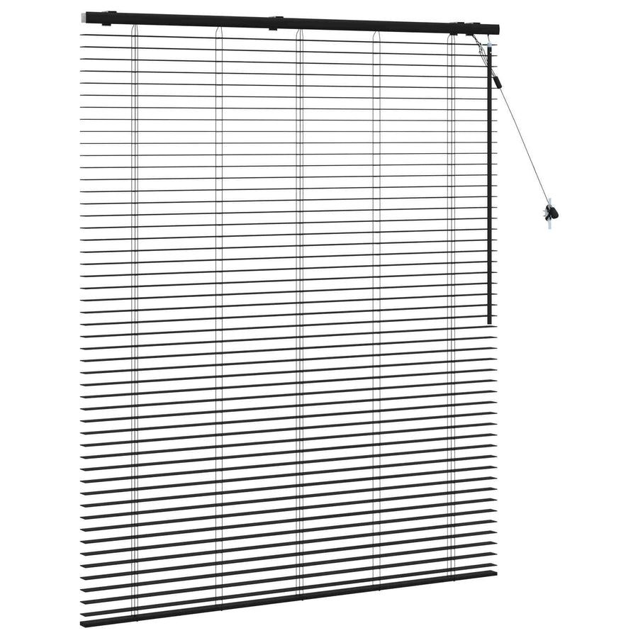 Jaloezie Zwart 130 x 160 cm 35 mm Massief Paulowniahout