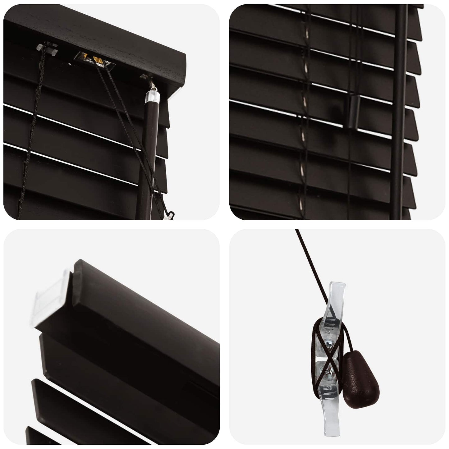 Jaloezie Donkerbruin 140 x 160 cm 35 mm Massief Paulowniahout