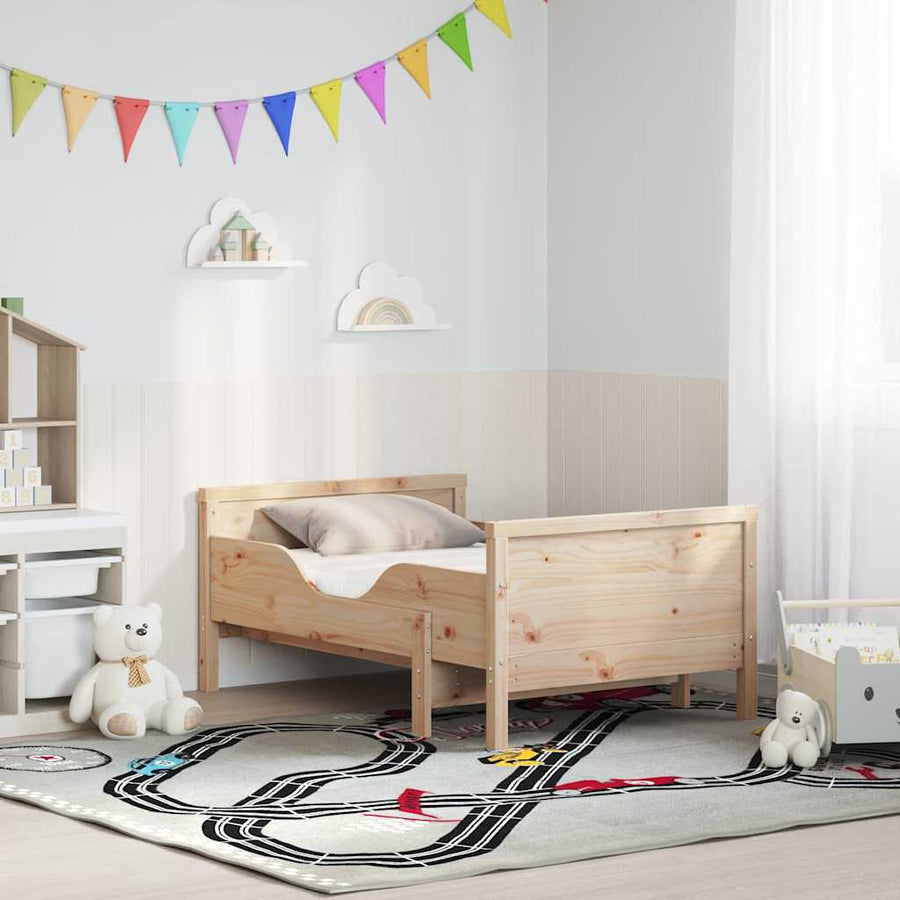Bedframe met matras Bruin 80 x 200 cm Massief grenenhout
