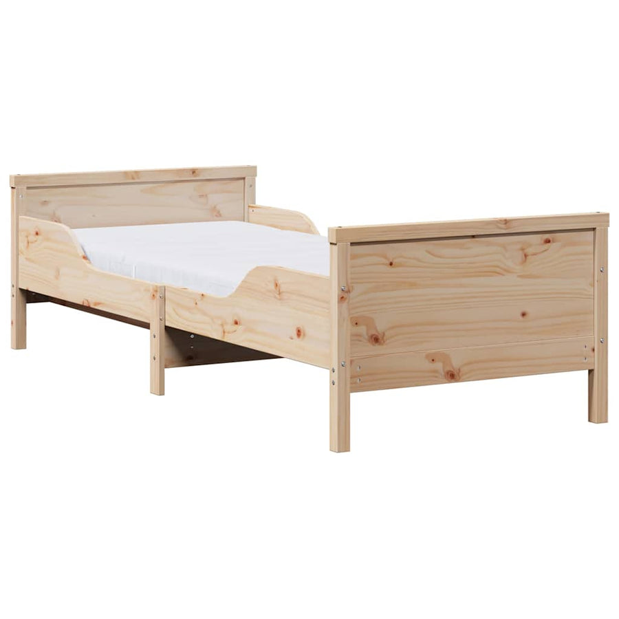 Bedframe met matras Bruin 80 x 200 cm Massief grenenhout