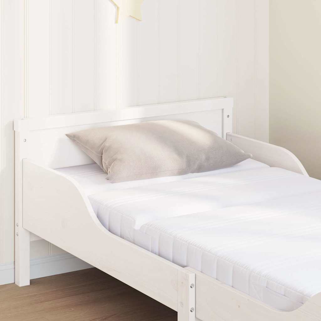 Bedframe met matras Wit 80 x 200 cm Massief grenenhout