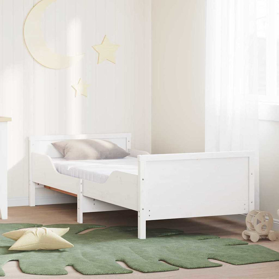 Bedframe met matras Wit 80 x 200 cm Massief grenenhout