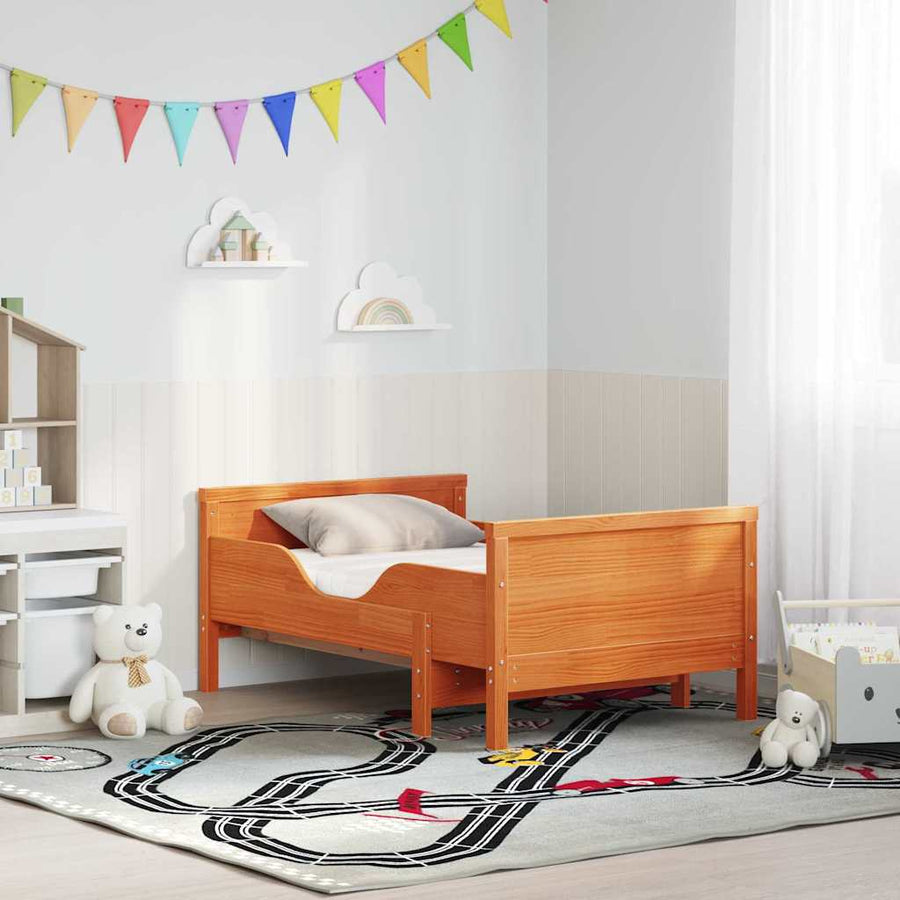Bedframe met matras Wasbruin 80 x 200 cm Massief grenenhout