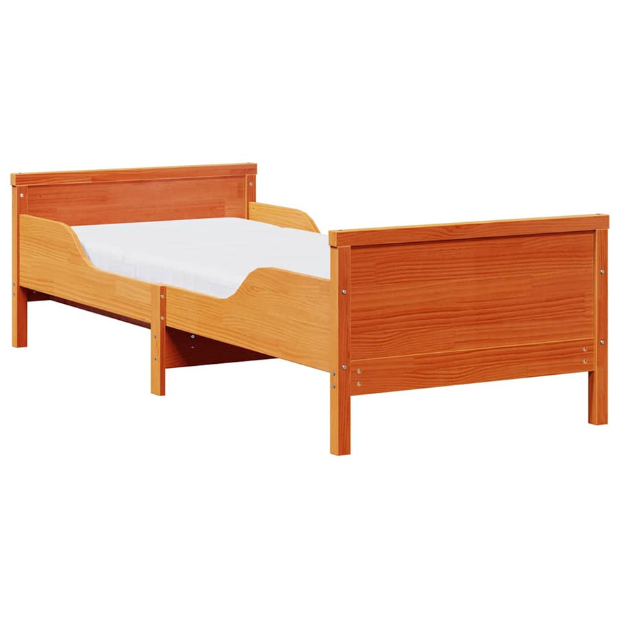 Bedframe met matras Wasbruin 80 x 200 cm Massief grenenhout