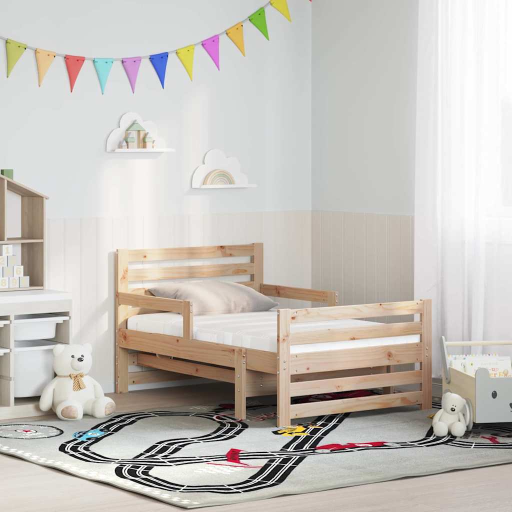 Bedframe met matras met hoofdeinde Bruin 80 x 200 cm