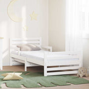 Bedframe massief grenenhout wit 80x200 cm met matras