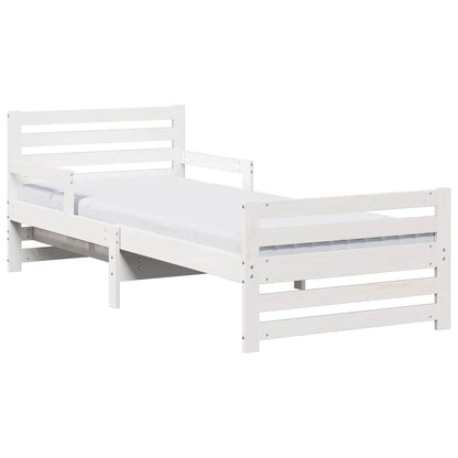 Bedframe met matras met hoofdeinde Wit 80 x 200 cm