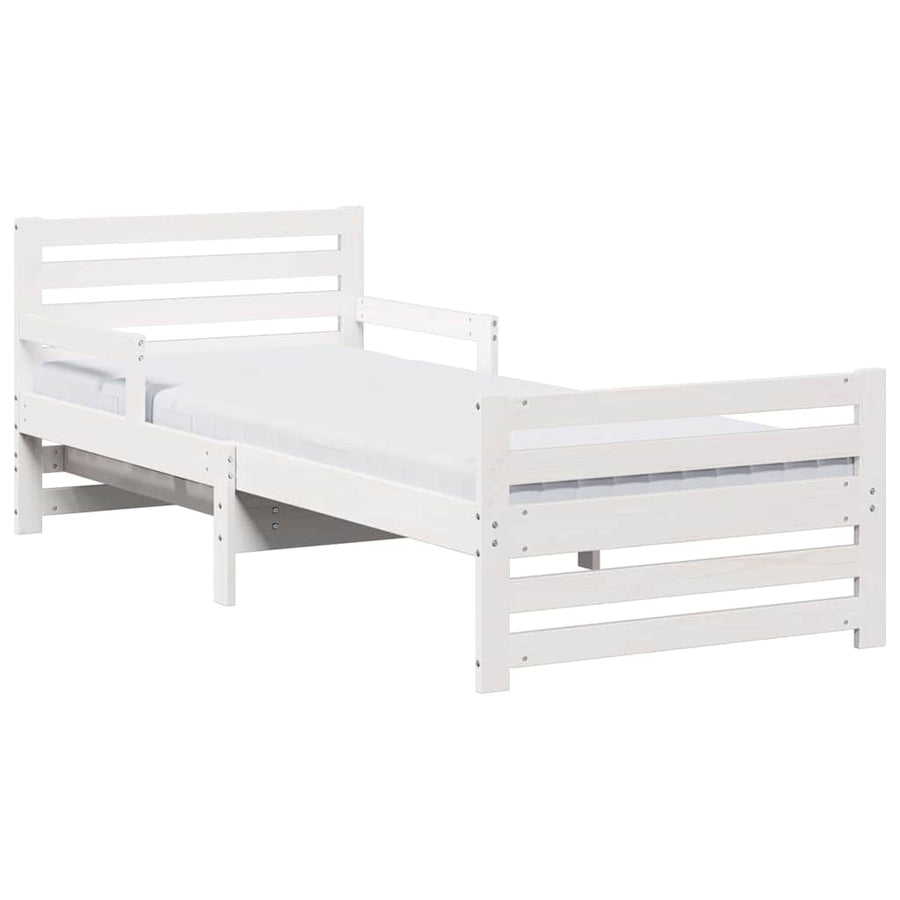 Bedframe met matras met hoofdeinde Wit 80 x 200 cm