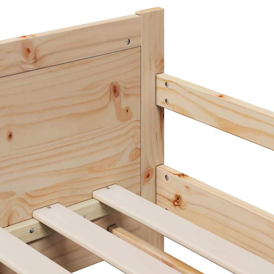 Bedframe met matras met hoofdeinde Bruin 80 x 200 cm