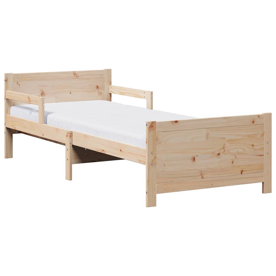 Bedframe met matras met hoofdeinde Bruin 80 x 200 cm