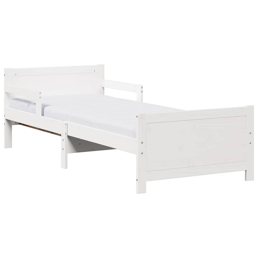 Bedframe met matras met hoofdeinde Wit 80 x 200 cm