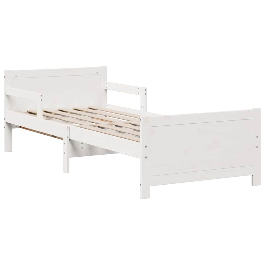 Bedframe met matras met hoofdeinde Wit 80 x 200 cm