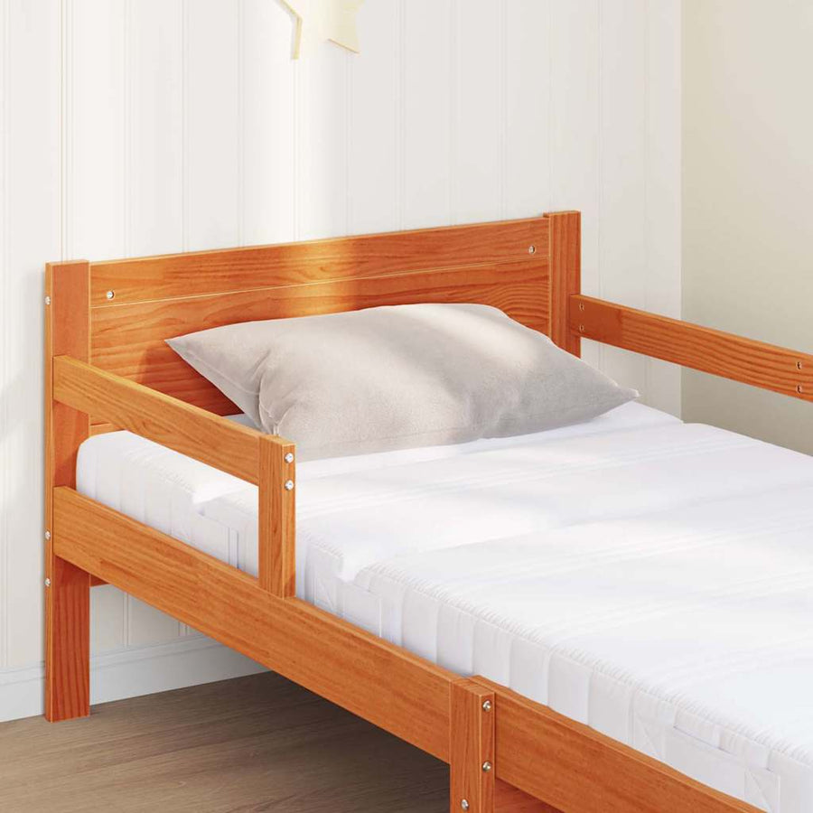 Bedframe met matras met hoofdeinde Wasbruin 80 x 200 cm