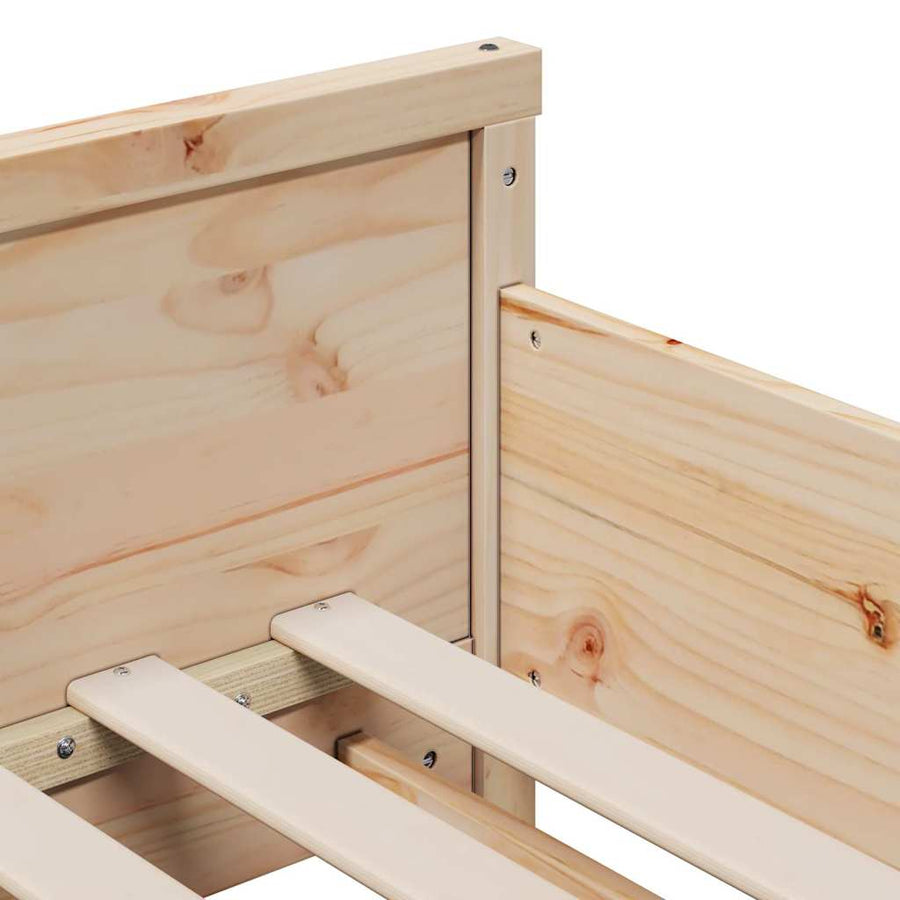Bedframe met matras met hoofdeinde Bruin 80 x 200 cm