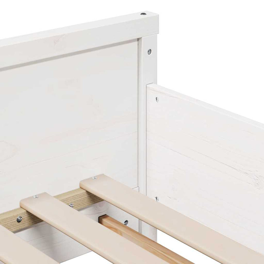 Bedframe met matras met hoofdeinde Wit 80 x 200 cm