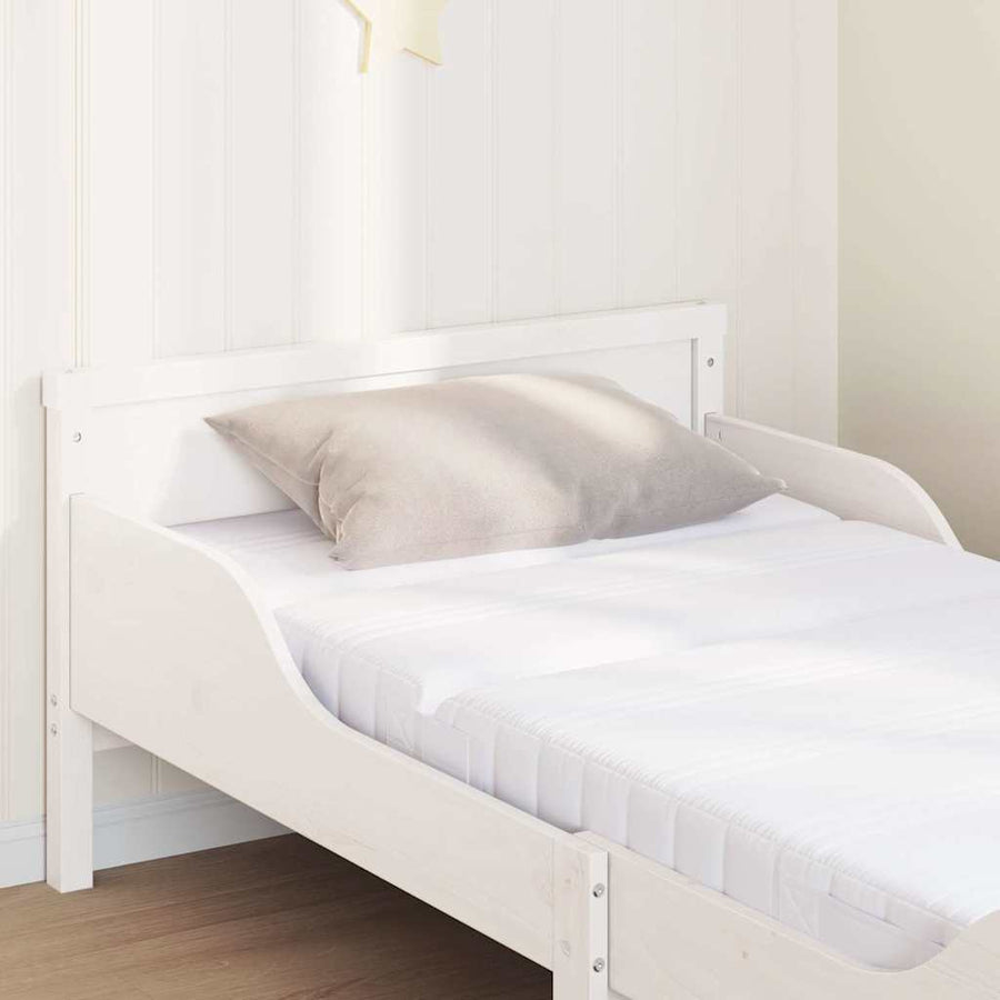 Bedframe met matras met hoofdeinde Wit 80 x 200 cm