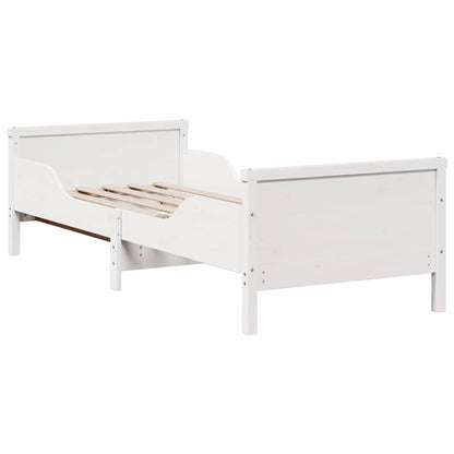 Bedframe met matras met hoofdeinde Wit 80 x 200 cm