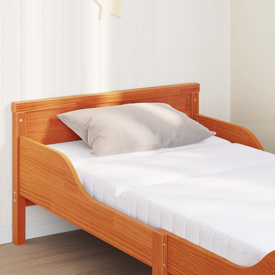 Bedframe met matras met hoofdeinde Wasbruin 80 x 200 cm