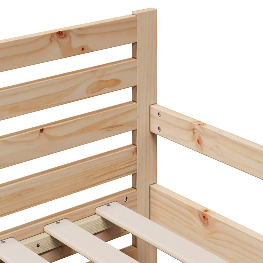 Bedframe met matras met hoofdeinde Bruin 80 x 200 cm