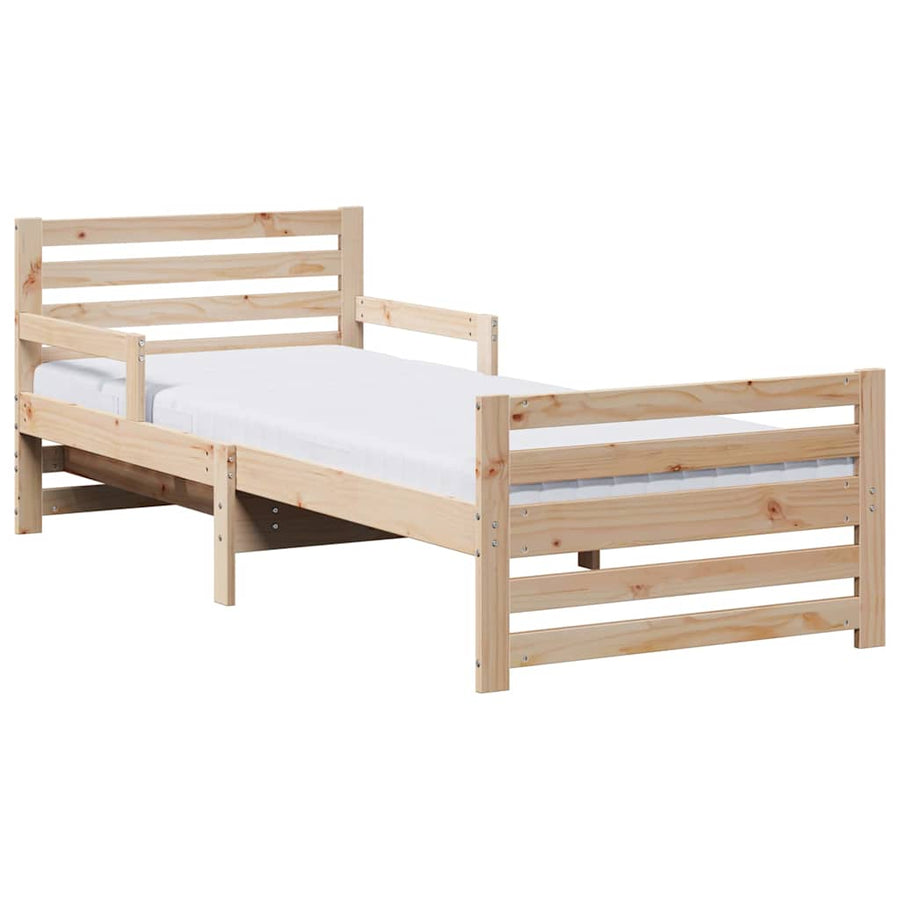 Bedframe met matras met hoofdeinde Bruin 80 x 200 cm
