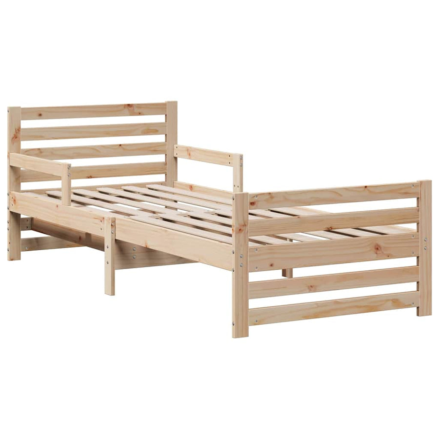Bedframe met matras met hoofdeinde Bruin 80 x 200 cm