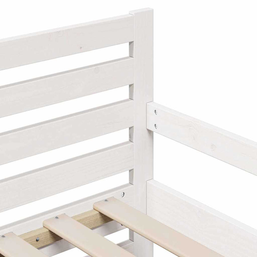 Bedframe met matras met hoofdeinde Wit 80 x 200 cm