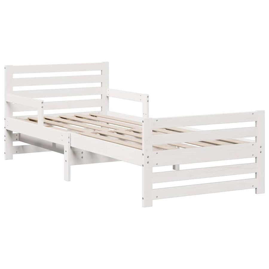 Bedframe met matras met hoofdeinde Wit 80 x 200 cm