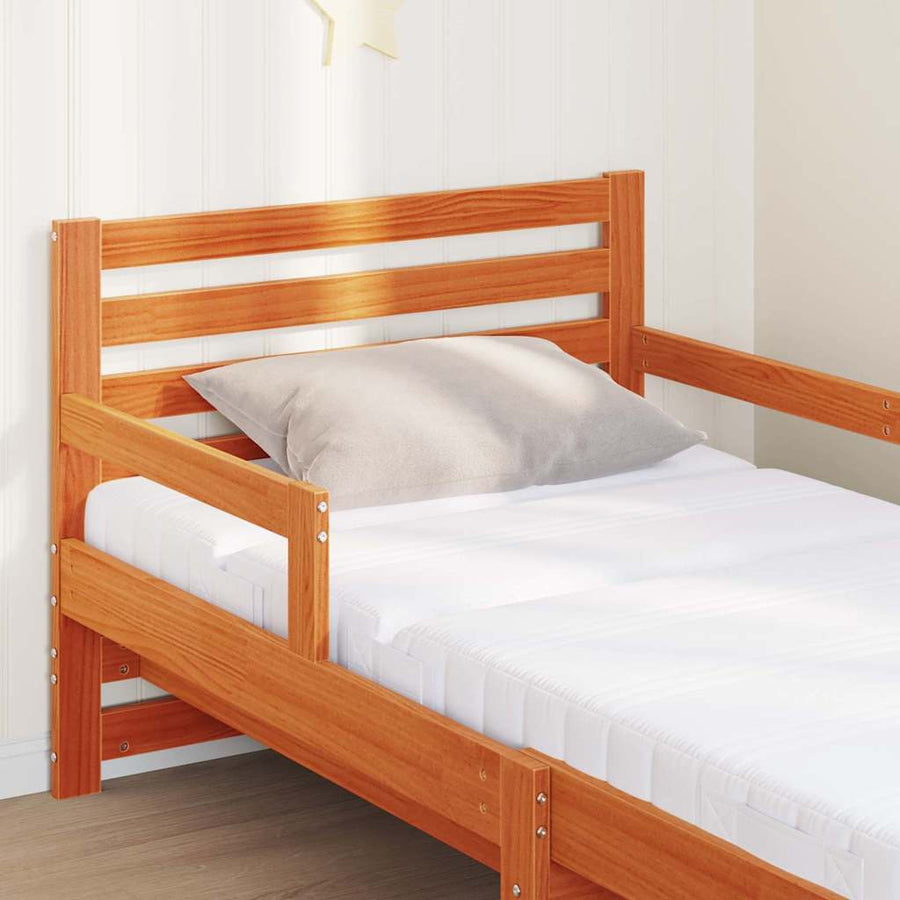 Bedframe met matras met hoofdeinde Wasbruin 80 x 200 cm