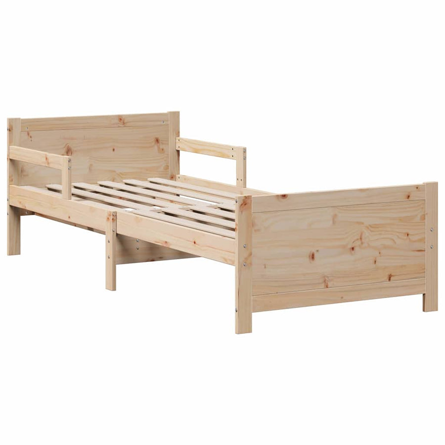 Bedframe met matras met hoofdeinde Bruin 80 x 200 cm