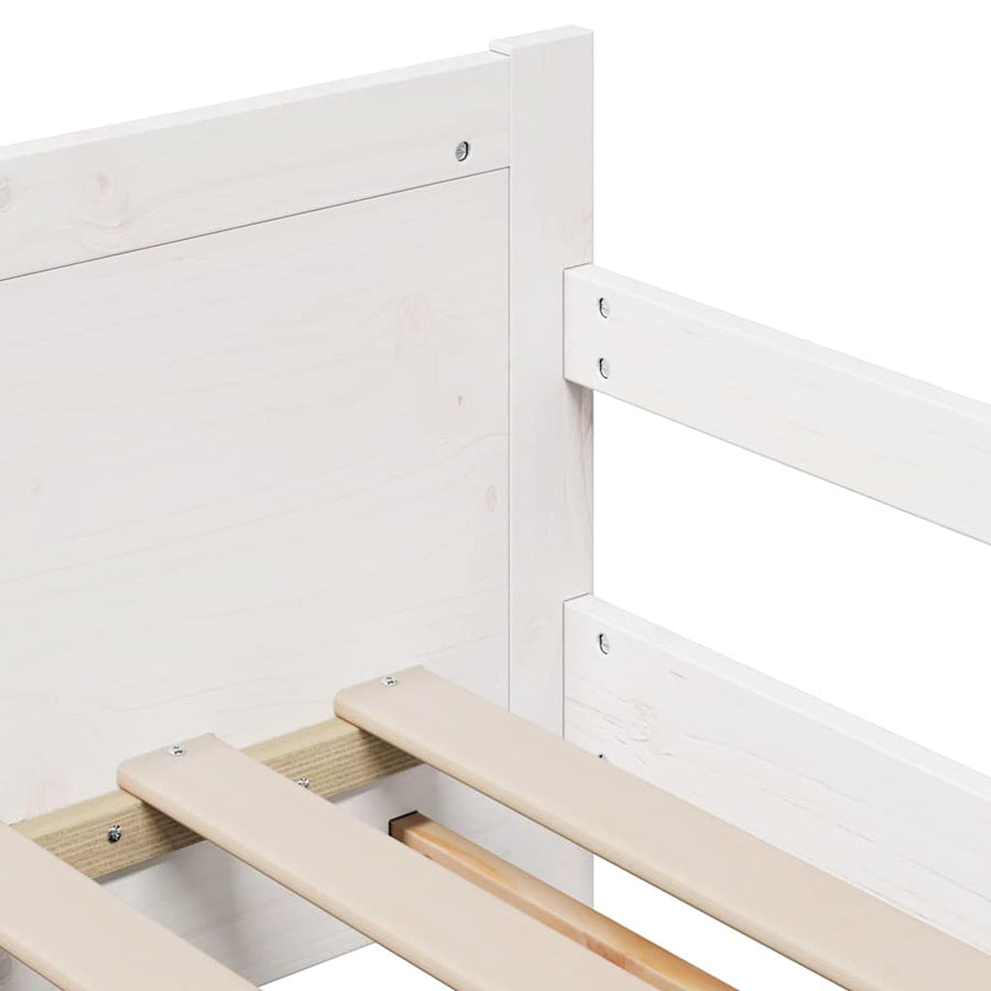 Bedframe met matras met hoofdeinde Wit 80 x 200 cm