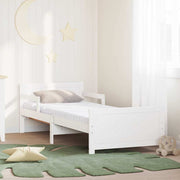 Bedframe 80x200 cm massief grenenhout wit met matras