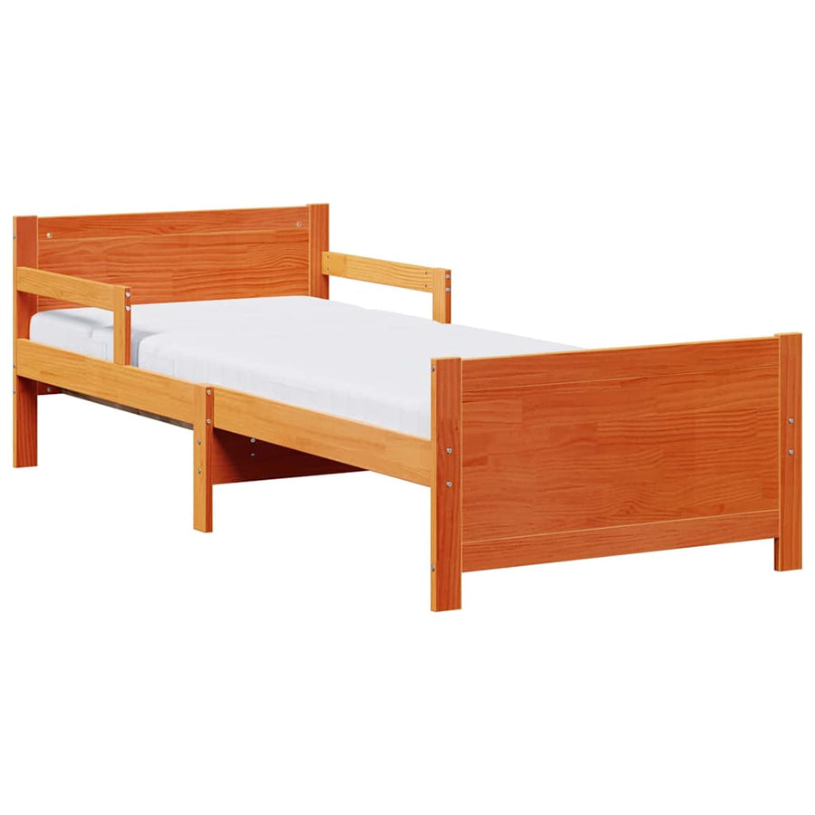 Bedframe met matras met hoofdeinde Wasbruin 80 x 200 cm