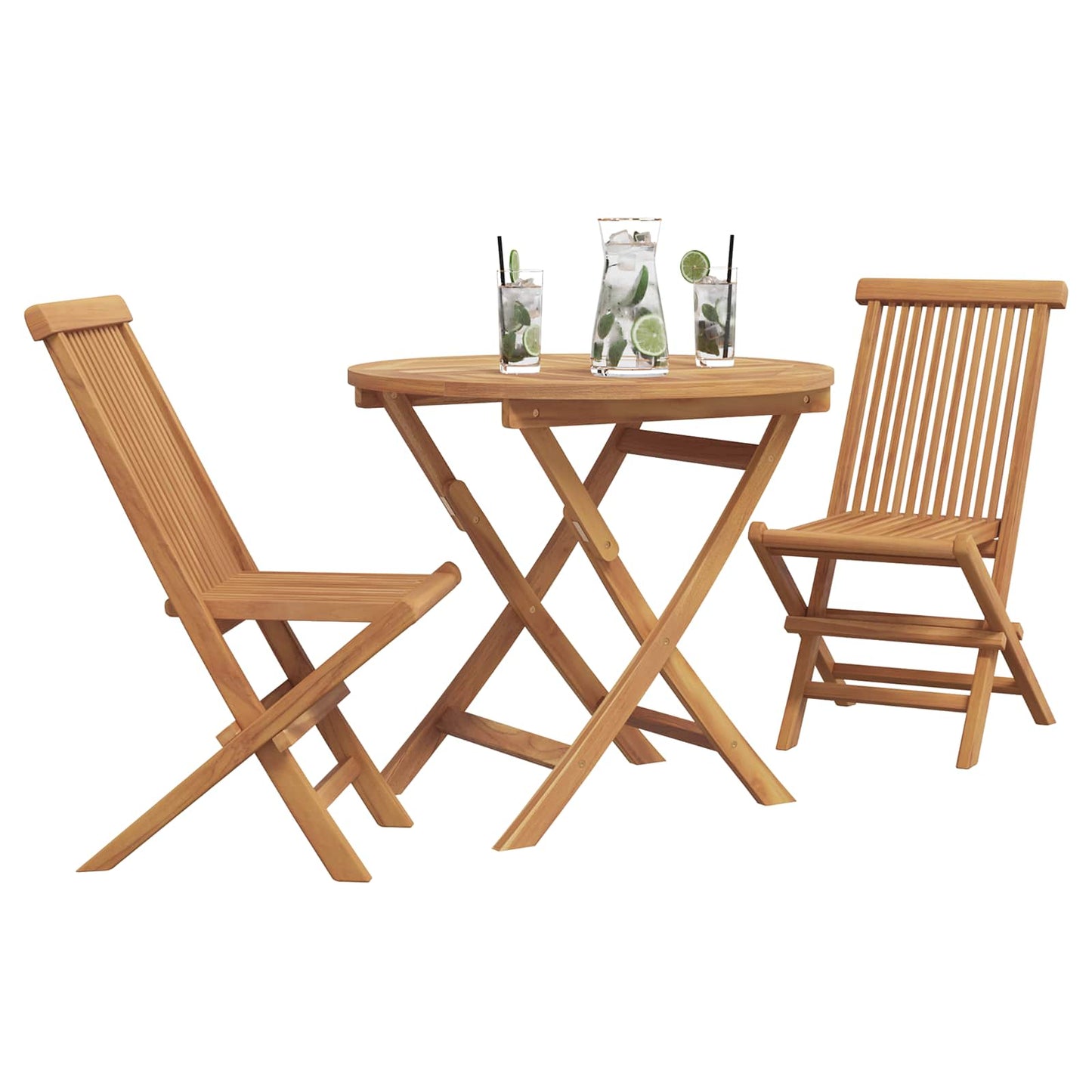 Tuin eettafelset 3 pcs Bruin Massief Acaciahout
