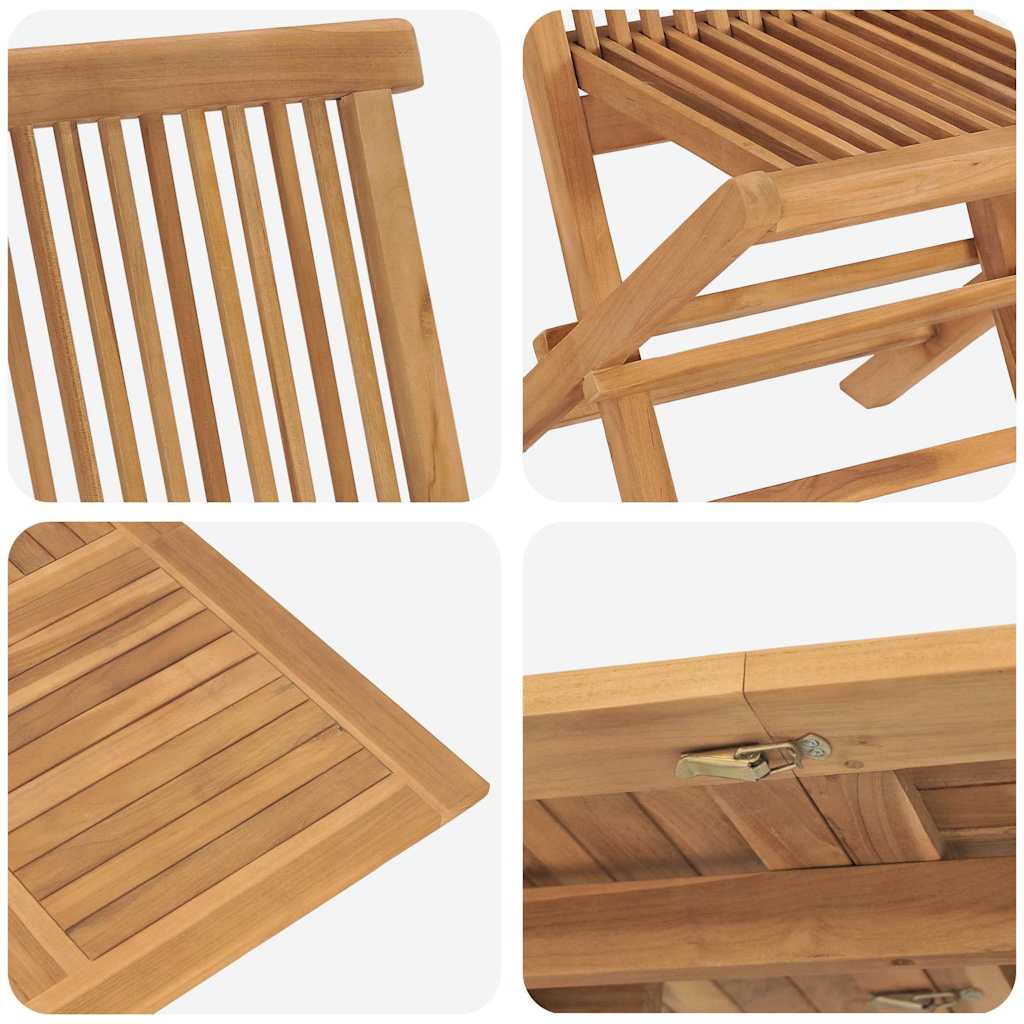 Tuin eettafelset 5 pcs Bruin Massief Teakhout