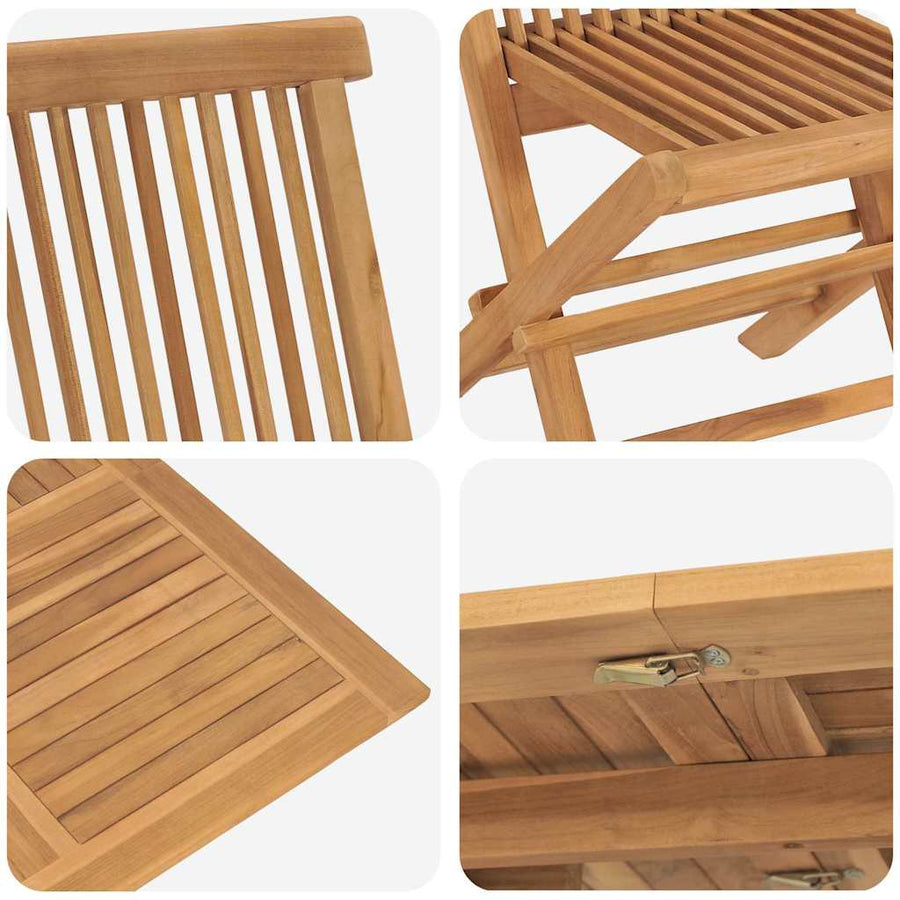 Tuin eettafelset 5 pcs Bruin Massief Teakhout