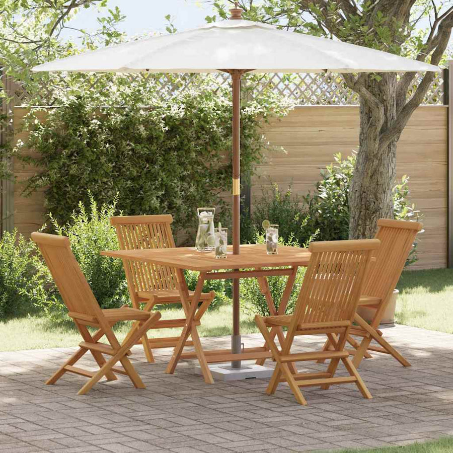 Tuin eettafelset 5 pcs Bruin Massief Teakhout