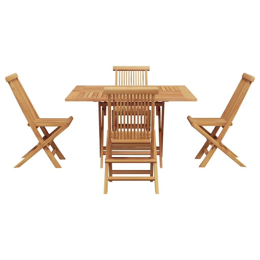 Tuin eettafelset 5 pcs Bruin Massief Teakhout