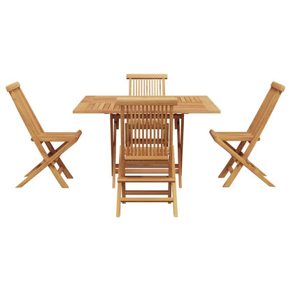 Tuin eettafelset 5 pcs Bruin Massief Teakhout